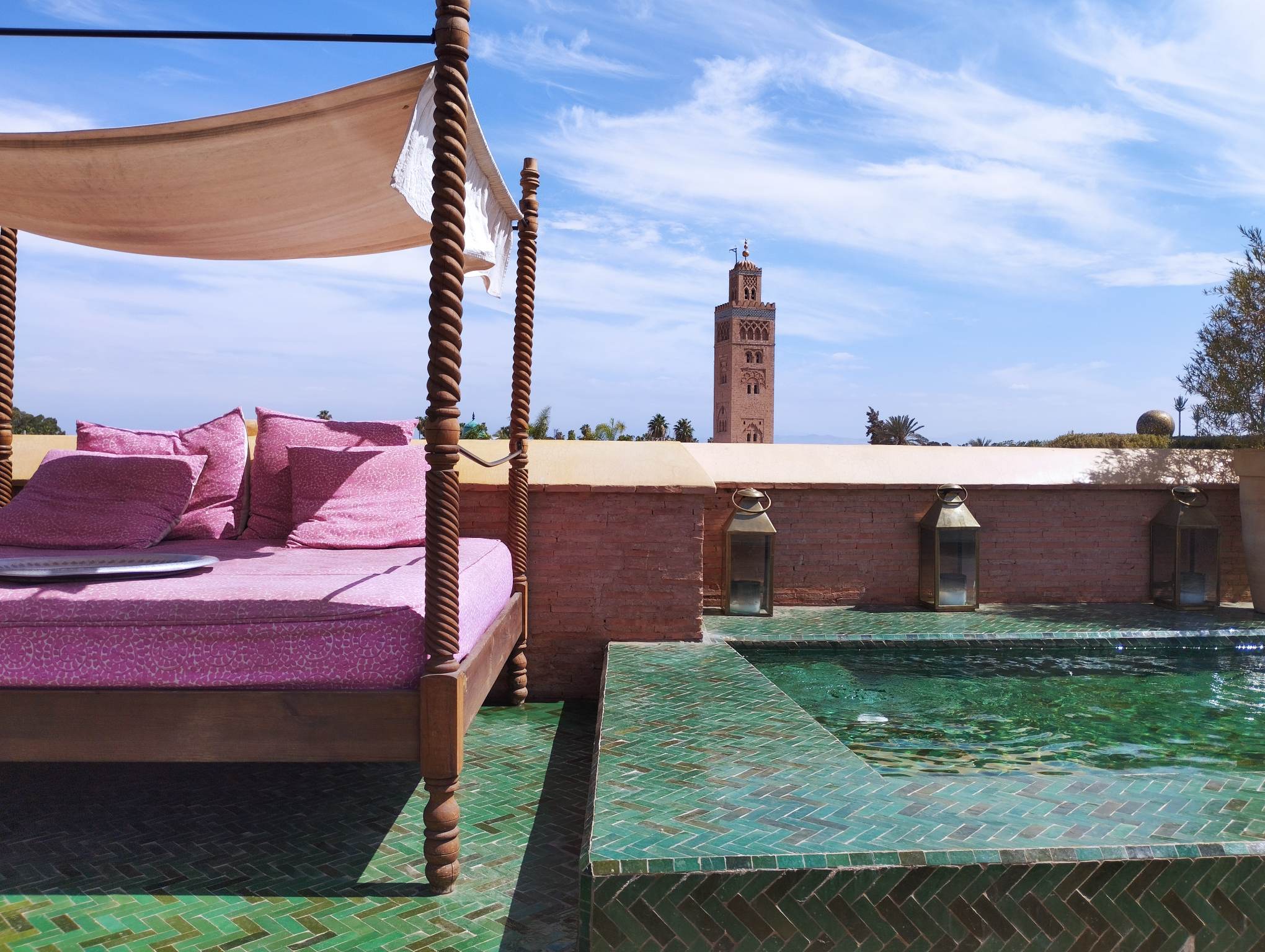 Rooftops and the Koutoubia in Marrakech